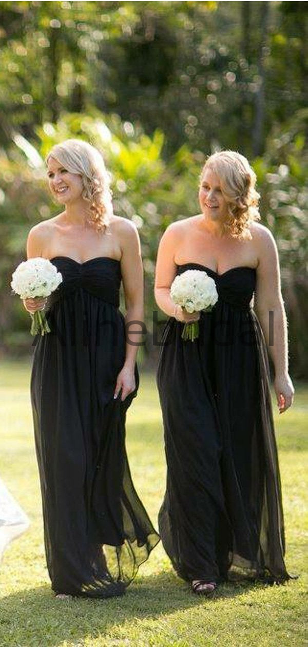 black chiffon bridesmaid dress
